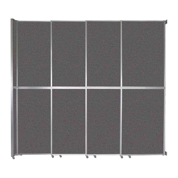 Versare Operable Wall Sliding Room Divider 12'8" x 12'3" Charcoal Gray Fabric 1072407-2 - main